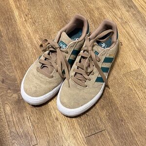 Adidas Beige and Green Busenitz Sneakers